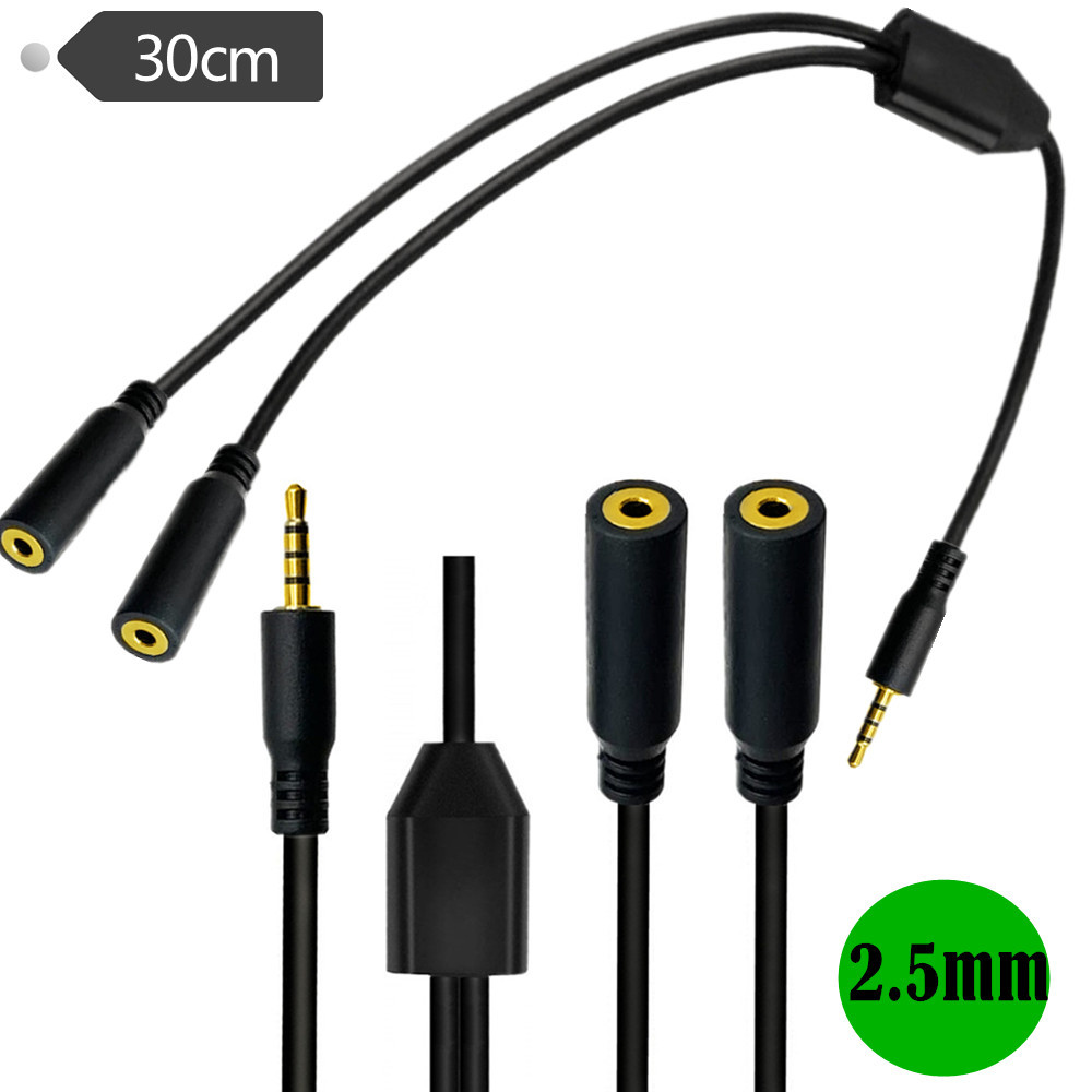 Audio Splitter Y - 금도금 4극 2.5mm 남성-듀얼 2.5mm 여성